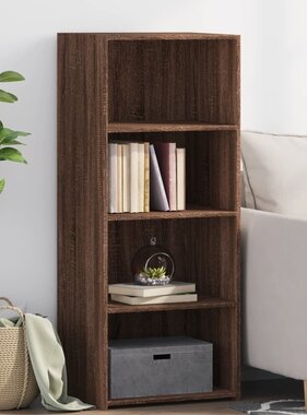 VidaXL Hoge kast 50x41x124 cm bewerkt hout bruin eikenkleur