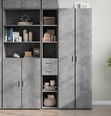 VidaXL Hoge kast 30x42,5x185 cm bewerkt hout betongrijs