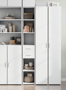 VidaXL Hoge kast 30x42,5x185 cm bewerkt hout wit