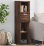 VidaXL Hoge kast 30x42,5x124 cm bewerkt hout bruin eikenkleurig