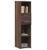 VidaXL Hoge kast 30x42,5x124 cm bewerkt hout bruin eikenkleurig