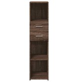 VidaXL Hoge kast 30x42,5x124 cm bewerkt hout bruin eikenkleurig