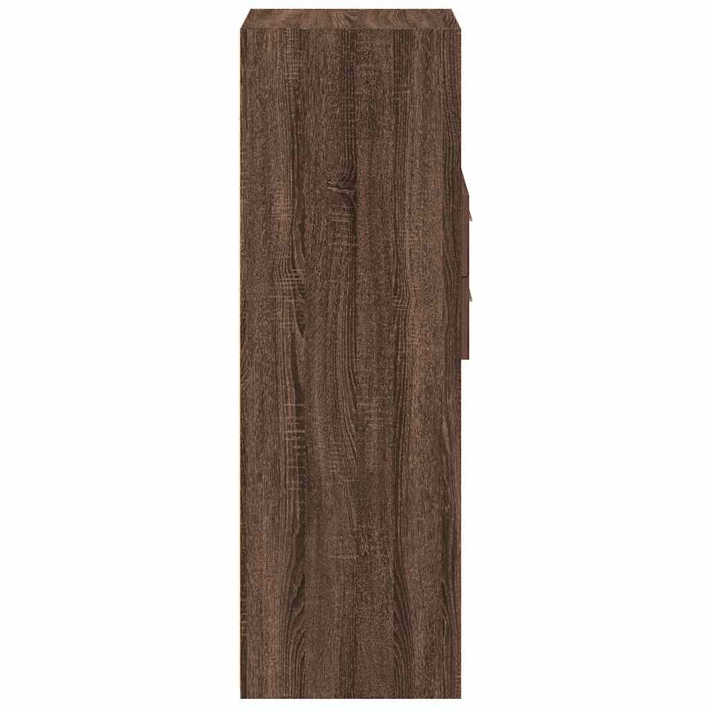VidaXL Hoge kast 30x42,5x124 cm bewerkt hout bruin eikenkleurig