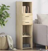 VidaXL Hoge kast 30x42,5x124 cm bewerkt hout sonoma eikenkleurig