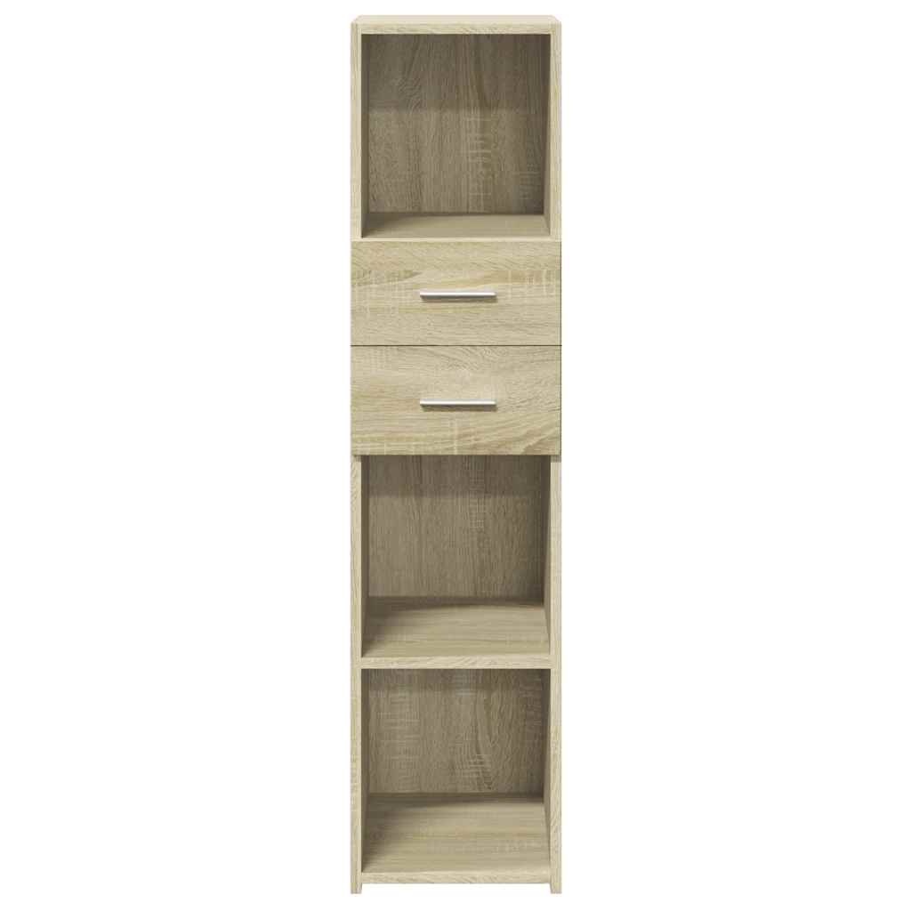 VidaXL Hoge kast 30x42,5x124 cm bewerkt hout sonoma eikenkleurig