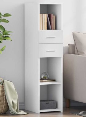 VidaXL Hoge kast 30x42,5x124 cm bewerkt hout wit