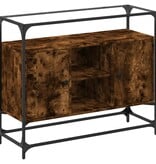 VidaXL Dressoir met glazen blad 98x35x81 cm hout gerookt eikenkleurig