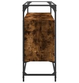 VidaXL Dressoir met glazen blad 98x35x81 cm hout gerookt eikenkleurig