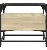 VidaXL Salontafel met glazen blad 50x50x45 cm sonoma eiken staal