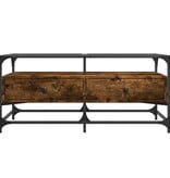 VidaXL Salontafel met glazen blad 98,5x50x45 cm gerookt eiken staal