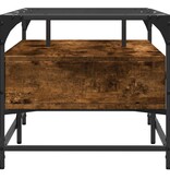 VidaXL Salontafel met glazen blad 98,5x50x45 cm gerookt eiken staal