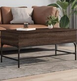 VidaXL Salontafel 100x50x45 cm bewerkt hout en metaal bruin eikenkleur