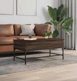 VidaXL Salontafel 100x50x45 cm bewerkt hout en metaal bruin eikenkleur