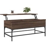 VidaXL Salontafel 100x50x45 cm bewerkt hout en metaal bruin eikenkleur