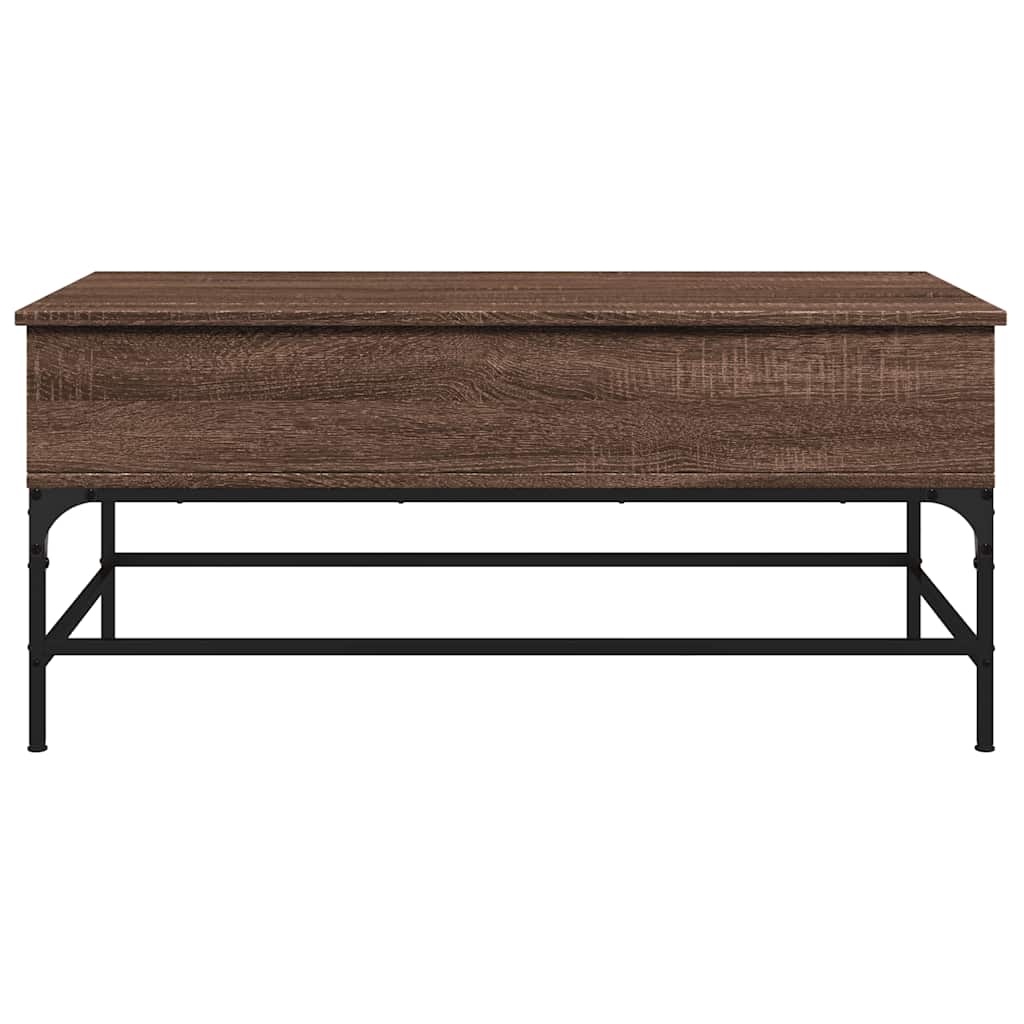 VidaXL Salontafel 100x50x45 cm bewerkt hout en metaal bruin eikenkleur