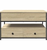 VidaXL Salontafel 85x50x50 cm bewerkt hout en metaal sonoma eikenkleur