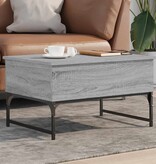 VidaXL Salontafel 70x50x40 cm bewerkt hout en metaal grijs sonoma