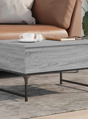 VidaXL Salontafel 70x50x40 cm bewerkt hout en metaal grijs sonoma