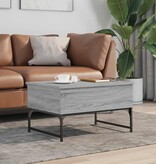 VidaXL Salontafel 70x50x40 cm bewerkt hout en metaal grijs sonoma