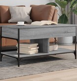 VidaXL Salontafel 100x50x50 cm bewerkt hout en metaal grijs sonoma