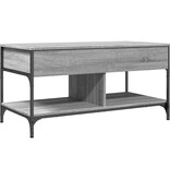 VidaXL Salontafel 100x50x50 cm bewerkt hout en metaal grijs sonoma