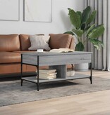 VidaXL Salontafel 100x50x50 cm bewerkt hout en metaal grijs sonoma