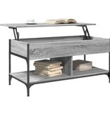 VidaXL Salontafel 100x50x50 cm bewerkt hout en metaal grijs sonoma