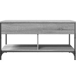 VidaXL Salontafel 100x50x50 cm bewerkt hout en metaal grijs sonoma