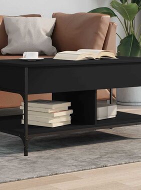 VidaXL Salontafel 100x50x50 cm bewerkt hout en metaal zwart
