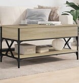 VidaXL Salontafel 100x50x50 cm bewerkt hout en metaal sonoma eiken