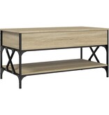 VidaXL Salontafel 100x50x50 cm bewerkt hout en metaal sonoma eiken