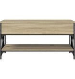 VidaXL Salontafel 100x50x50 cm bewerkt hout en metaal sonoma eiken