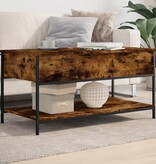 VidaXL Salontafel 100x50x50 cm bewerkt hout en metaal gerookt eiken