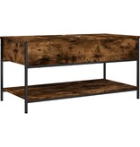 VidaXL Salontafel 100x50x50 cm bewerkt hout en metaal gerookt eiken