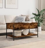 VidaXL Salontafel 100x50x50 cm bewerkt hout en metaal gerookt eiken
