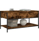 VidaXL Salontafel 100x50x50 cm bewerkt hout en metaal gerookt eiken