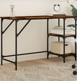 VidaXL Bureau 120x50x75 cm metaal en bewerkt hout gerookt eikenkleurig