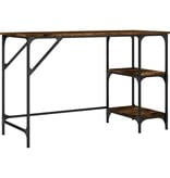 VidaXL Bureau 120x50x75 cm metaal en bewerkt hout gerookt eikenkleurig