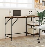 VidaXL Bureau 120x50x75 cm metaal en bewerkt hout gerookt eikenkleurig