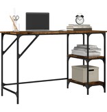 VidaXL Bureau 120x50x75 cm metaal en bewerkt hout gerookt eikenkleurig