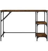 VidaXL Bureau 120x50x75 cm metaal en bewerkt hout gerookt eikenkleurig
