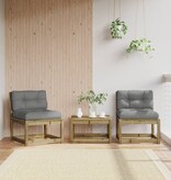 VidaXL Tuinbanken met kussens 2 st geïmpregneerd grenenhout