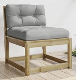 VidaXL Tuinbanken met kussens 2 st geïmpregneerd grenenhout