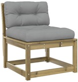 VidaXL Tuinbanken met kussens 2 st geïmpregneerd grenenhout