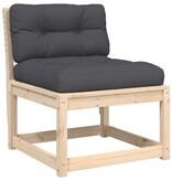 VidaXL Tuinbank met kussens massief grenenhout