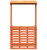 VidaXL Tuinbartafel met dak bruin 112,5x57x195,5 cm massief hout