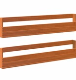 VidaXL Schoenenrekken 2 st 110x8,5x23,5 cm massief grenenhout wasbruin