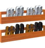 VidaXL Schoenenrekken 2 st 110x8,5x23,5 cm massief grenenhout wasbruin