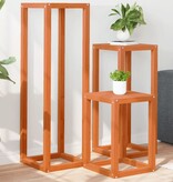 VidaXL Plantenstandaards 3 st massief grenenhout wasbruin