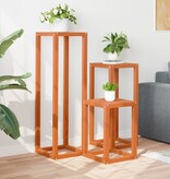 VidaXL Plantenstandaards 3 st massief grenenhout wasbruin